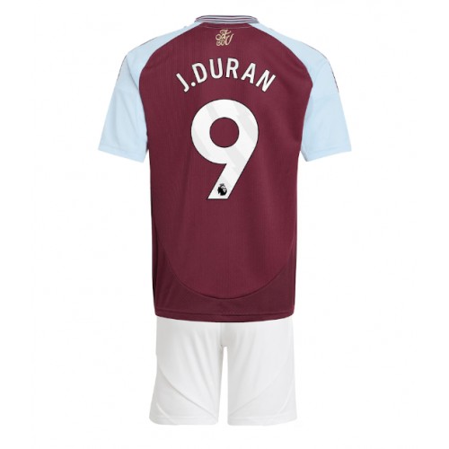 Dětský fotbalový dres Aston Villa Jhon Duran #9 2024-25 Domácí Krátký Rukáv (+ trenýrky)